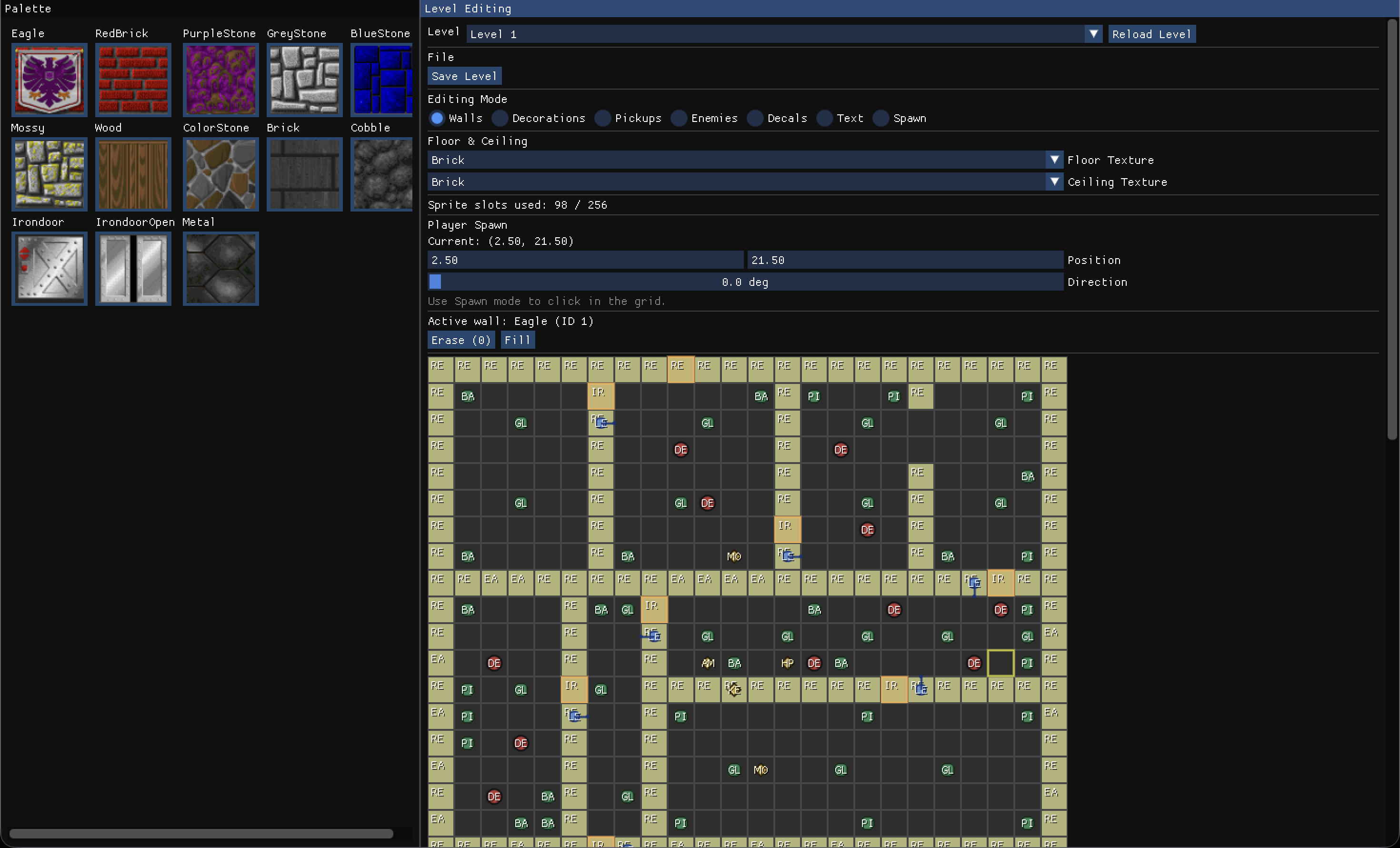 Raycast engine map editor